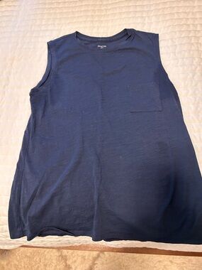 Garnet Hill Weekender Crewneck Tank in Navy